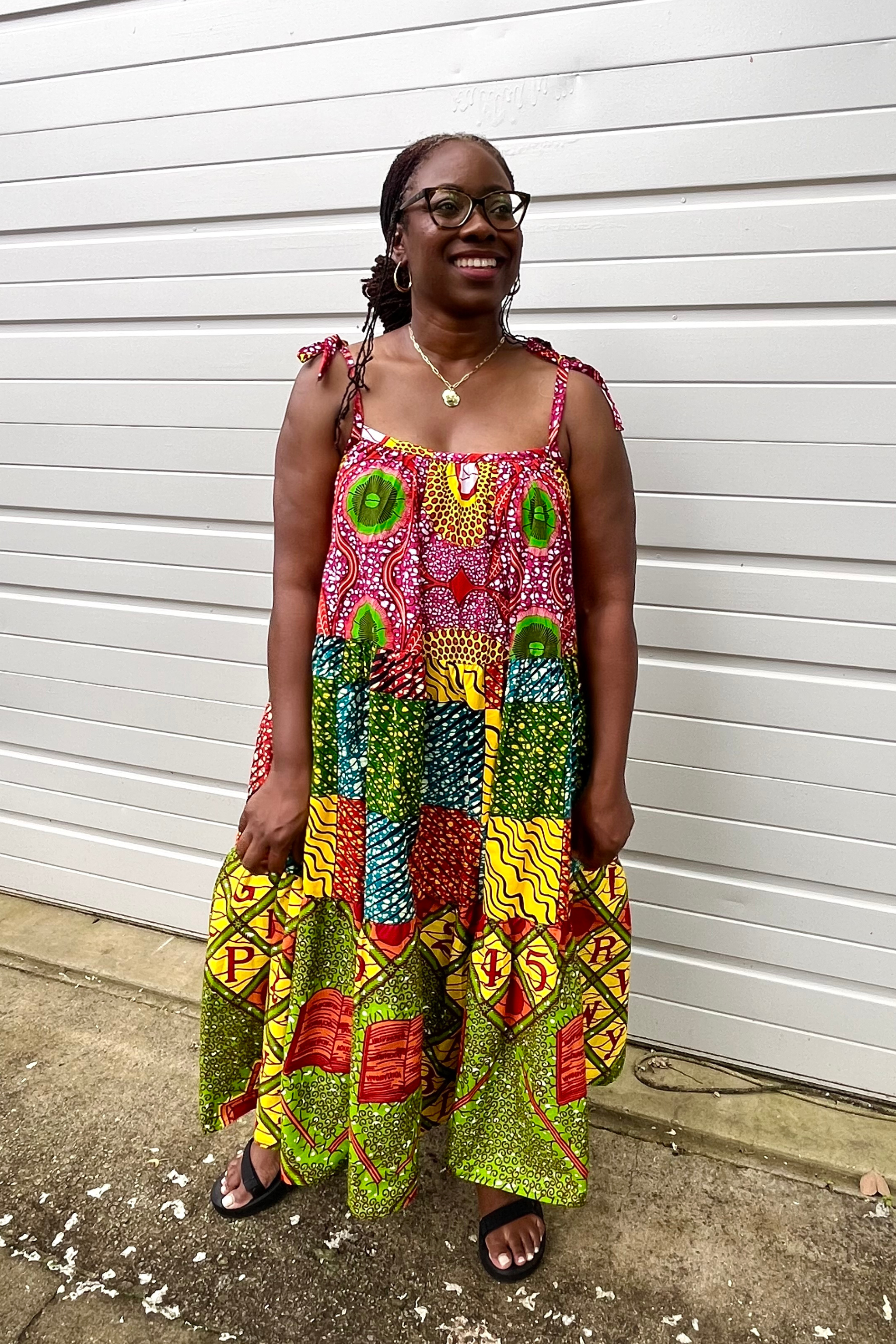 Aisha Dress - Tangerine Multi - suakoko betty