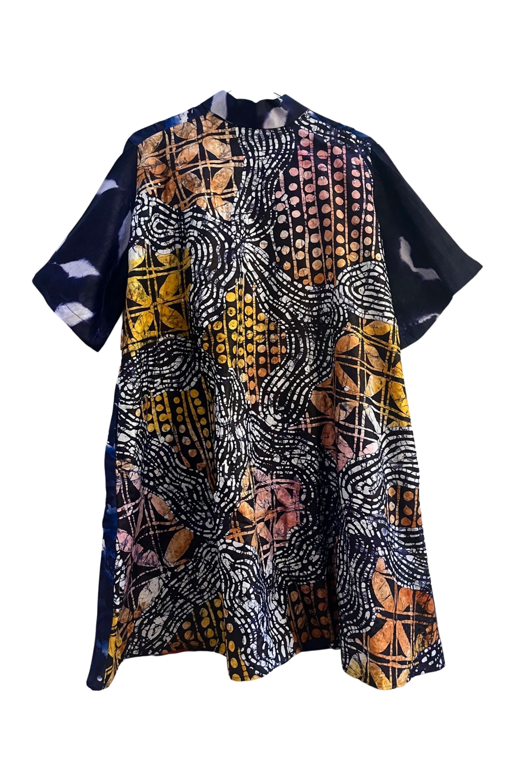 Sade Shirtdress - Navy/Punch - suakoko betty