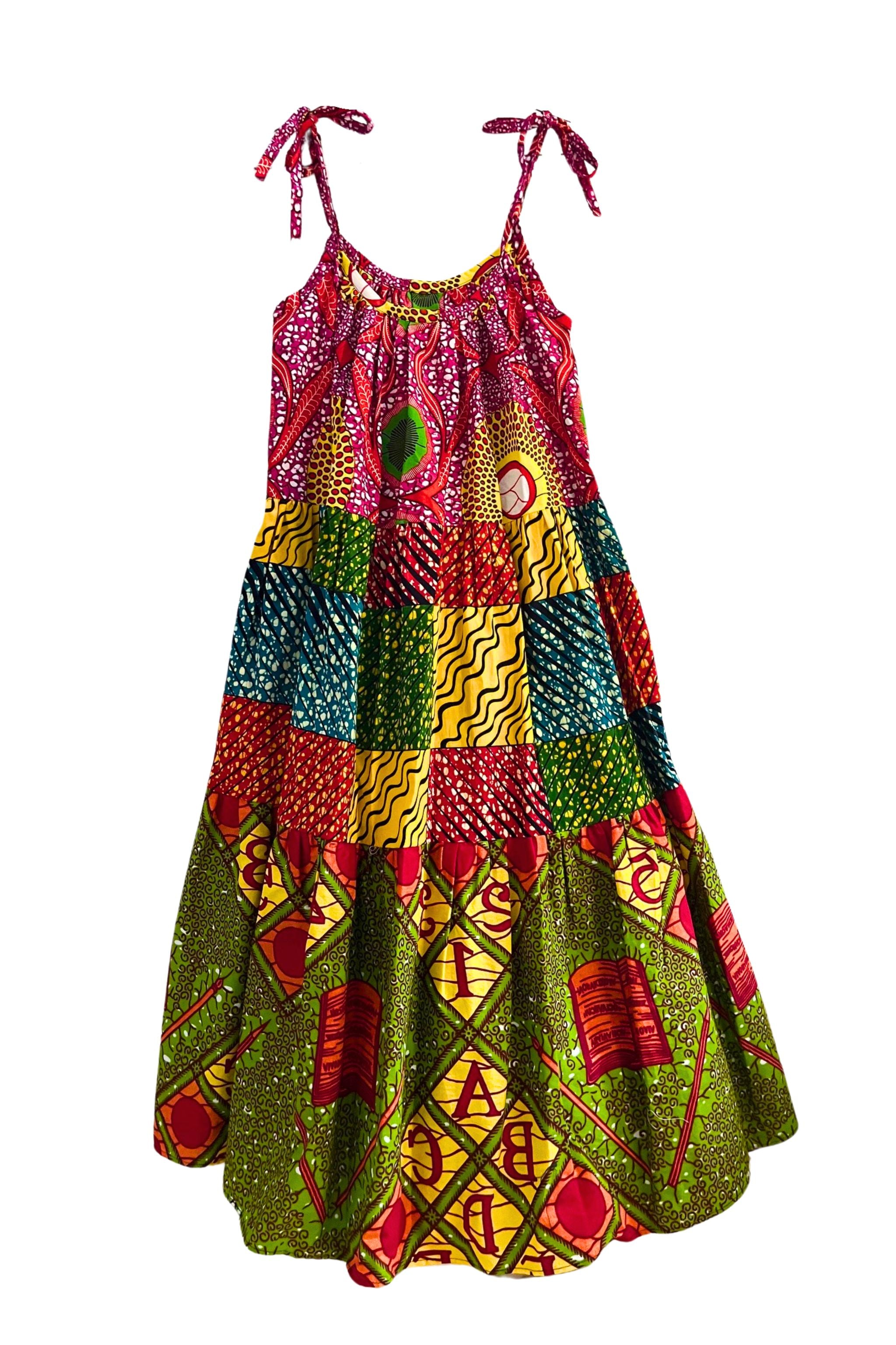 Aisha Dress - Tangerine Multi - suakoko betty
